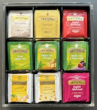 a box containing a variety of teas