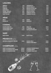 a chalkboard menu for a wine bar