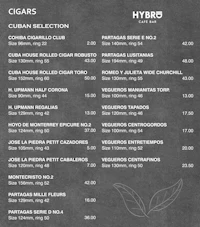 a menu for a coffee shop with a black background