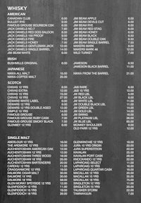 a blackboard with a chalkboard menu