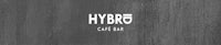 the logo for hybrid cafe bar